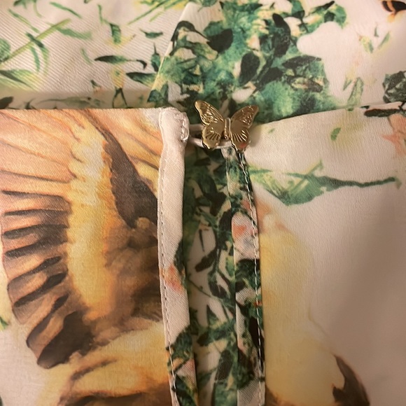 Ted Baker Liano Dancing Leaves Bird Butterfly Dragonfly Print A-Line Dress 8 - Picture 7 of 9